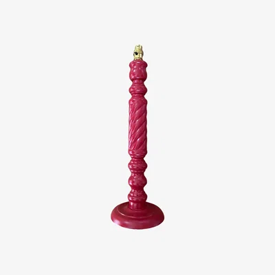 Wolf & Badger Pink / Purple Pinky Red Wooden Painted Table Lamp | Punica