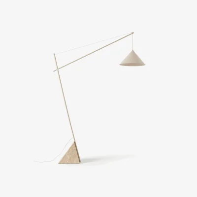 Westwing Large Reading Lamp Reyna with Travertine Base