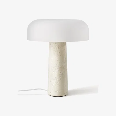 Westwing Table Lamp Carla with Travertine Base