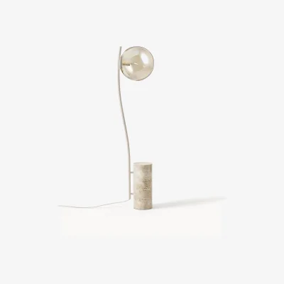 Westwing Small Floor Lamp Cora with Travertine Base