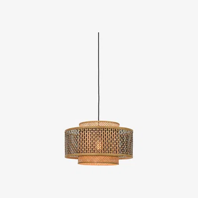 Amara Good & Mojo - Bhutan Hanging Lamp - Black/Natural - Large