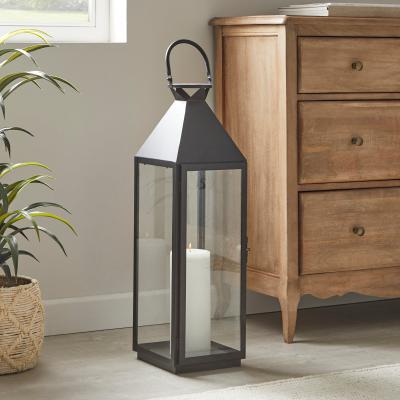 Dunelm Metal 70cm Black Lantern Black