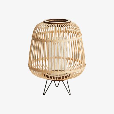 Dunelm Large Bamboo Lantern with Hairpin Legs Natural
