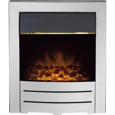 Furniture123 Chrome Inset Electric Fireplace with LED Lights - Adam Colarado