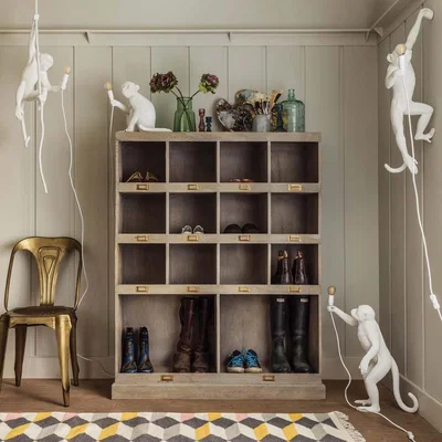Graham & Green Indoor White Standing Monkey Lamp 