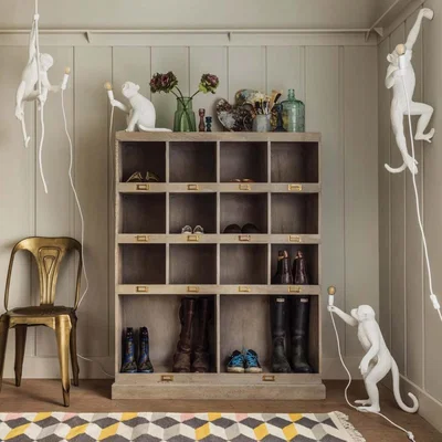 Graham & Green Indoor White Ceiling Monkey Lamp