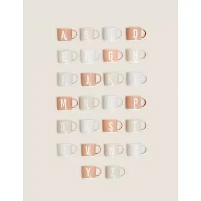 Marks & Spencer M&S Alphabet Mug - LetrJ - Natural Mix, Natural Mix