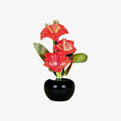 The Range Red Poinsettia Fibre Optic Light - Red