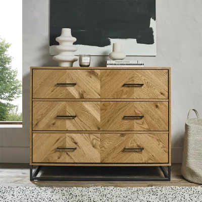 Arighi Bianchi Birchwood Rustic Oak 3 Drawer Chest