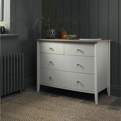 Arighi Bianchi Runswick Scandi Oak & Soft Grey 2&2 Drawer Chest
