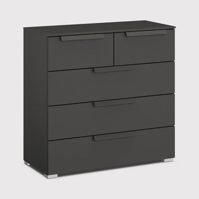 Barker and Stonehouse Frans 5 Drawer Chest, Black | Barker & Stonehouse