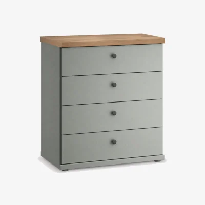 Barker and Stonehouse Varese Wide 4 Drawer Chest, Green | Barker & Stonehouse