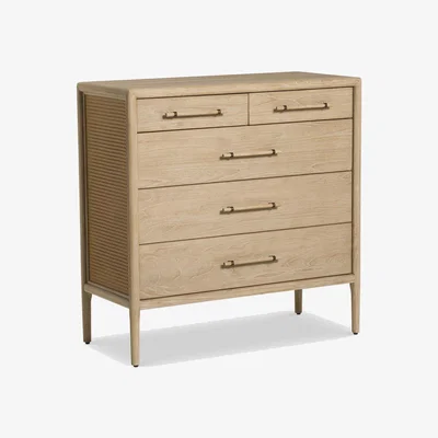 Barker and Stonehouse Lucerne 2 Drawer over 3 Drawer Chest 100x45x100cm, Neutral Wood | Barker & Stonehouse
