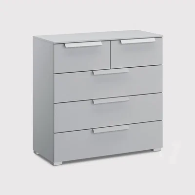 Barker and Stonehouse Frans 5 Drawer Chest, Grey | Barker & Stonehouse