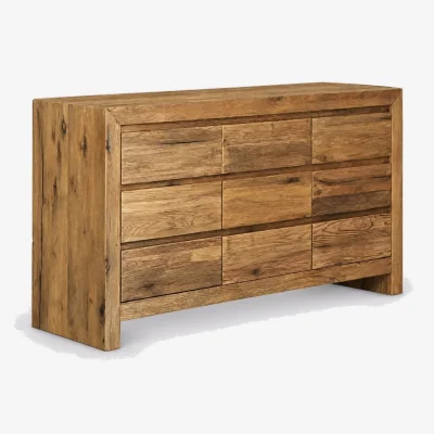 Barker and Stonehouse Vidar Cabinet(With 9 Drawers), Brown Oak | Barker & Stonehouse