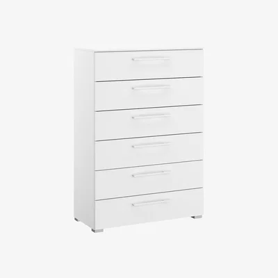 Barker and Stonehouse Kacey 6 Drawer Chest, White | Barker & Stonehouse