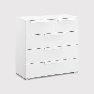 Barker and Stonehouse Frans 5 Drawer Chest, White | Barker & Stonehouse