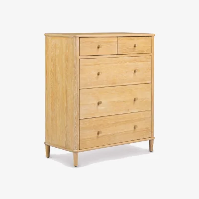 Barker and Stonehouse Valla 5 Drawer Chest, Brown Oak | Barker & Stonehouse