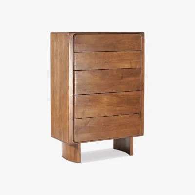 Barker and Stonehouse Zerina 5 Drawer Chest 92x43.5x132.5cm, Acacia Wood | Barker & Stonehouse