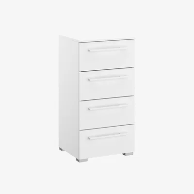 Barker and Stonehouse Kacey 4 Drawer Chest, White | Barker & Stonehouse