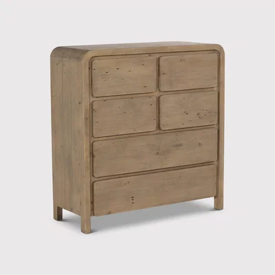 Barker and Stonehouse Tosca 6 Drawer Tall Boy 115cm, Brown | Barker & Stonehouse