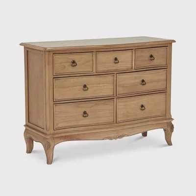 Barker and Stonehouse Lille 7 Drawer Low Wide Chest, Brown | Barker & Stonehouse