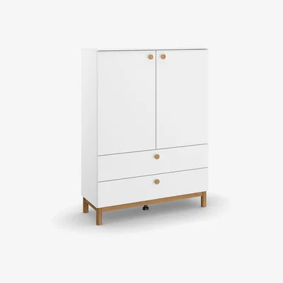Barker and Stonehouse Kalix 2 Door 2 Drawer Chest, White | Barker & Stonehouse