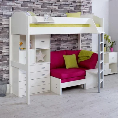 Barker and Stonehouse Noah Single Highsleeper, White | Barker & Stonehouse