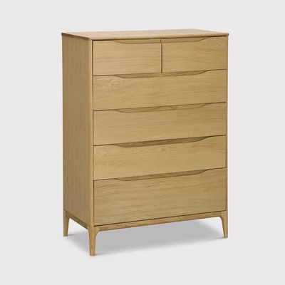 Barker and Stonehouse Ercol Rimini 6 Drawer Tall Wide Chest, Neutral | Barker & Stonehouse