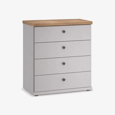 Barker and Stonehouse Varese Wide 4 Drawer Chest, Grey | Barker & Stonehouse