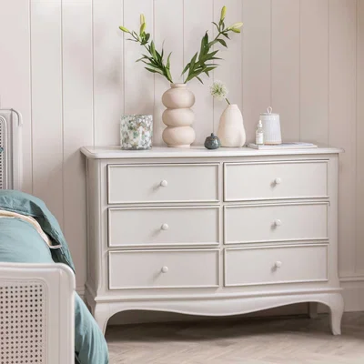 Barker and Stonehouse Calista Low Wide Chest, White Wood | Barker & Stonehouse