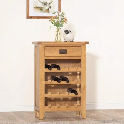 Chiltern Oak Furniture Rustic Oak Wine Cabinet