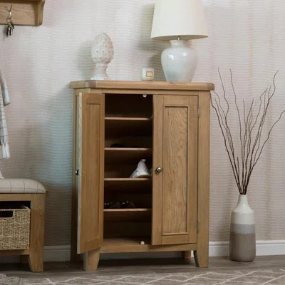 Chiltern Oak Furniture Wessex Smoked Oak Shoe Cupboard