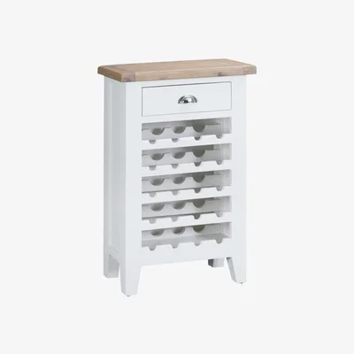 Chiltern Oak Furniture Suffolk White Painted Oak Wine Cabinet