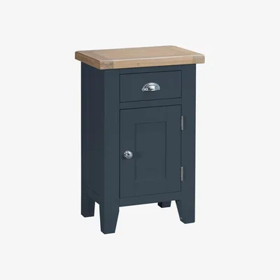 Chiltern Oak Furniture Suffolk Midnight Grey Painted Oak 1 Door Small Cupboard