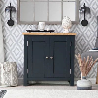 Chiltern Oak Furniture Salisbury Blue Painted Oak Small Cupboard