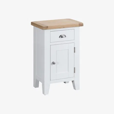 Chiltern Oak Furniture Suffolk White Painted Oak 1 Door Small Cupboard