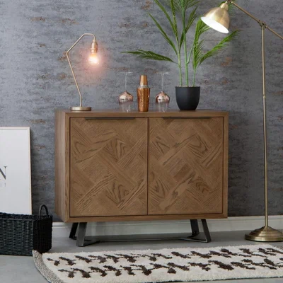 Chiltern Oak Furniture Industrial Oak 2 Door Cupboard
