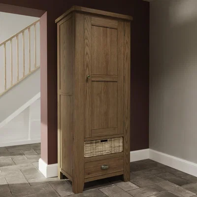 Chiltern Oak Furniture Wessex Smoked Oak Slim Larder Cupboard