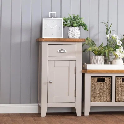 Chiltern Oak Furniture Chester Stone Painted Oak 1 Door Small Cupboard