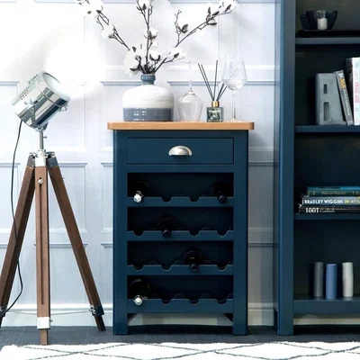 Chiltern Oak Furniture Rutland Blue Painted Oak Wine Cabinet