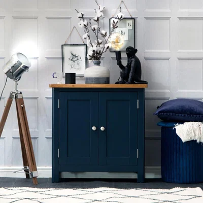 Chiltern Oak Furniture Rutland Blue Painted Oak 2 Door Cupboard