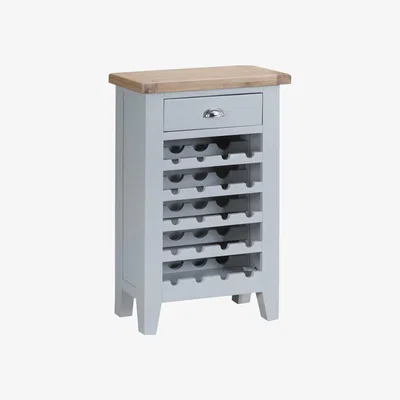 Chiltern Oak Furniture Suffolk Grey Painted Oak Wine Cabinet