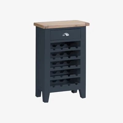 Chiltern Oak Furniture Suffolk Midnight Grey Painted Oak Wine Cabinet