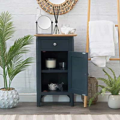 Chiltern Oak Furniture Bergen Blue Painted Oak Small Cupboard