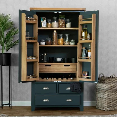 Chiltern Oak Furniture Hampshire Blue Painted Oak Large Larder Unit