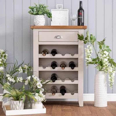 Chiltern Oak Furniture Chester Stone Painted Oak Wine Cabinet
