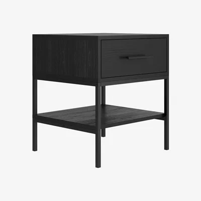 Cuckooland LPD Boston Matte Black Bedside Cabinet