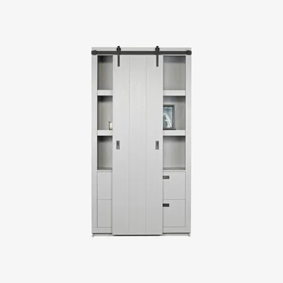 Cuckooland Barn Cabinet with Sliding Door in Concrete Grey by Woood