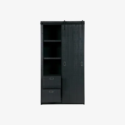 Cuckooland Barn Cabinet with Sliding Door in Black by Woood